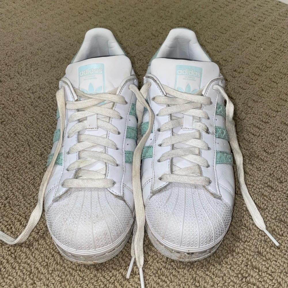 Adidas Superstar shoes- turquoise